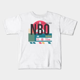 Nairobi (NBO) Airport Code Baggage Tag Kids T-Shirt